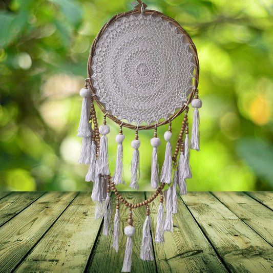 Bamboo twisted beaded dreamcatcher