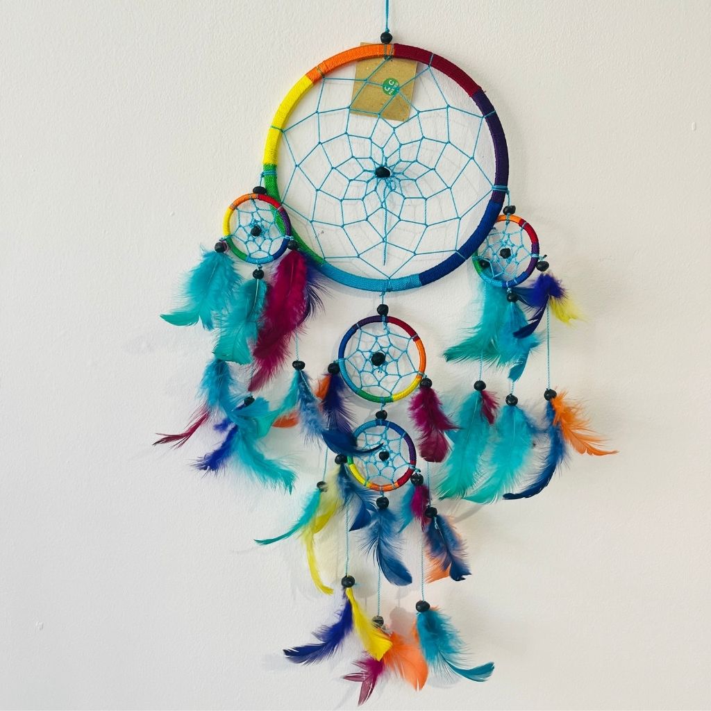 Multicoloured feather dreamcatcher