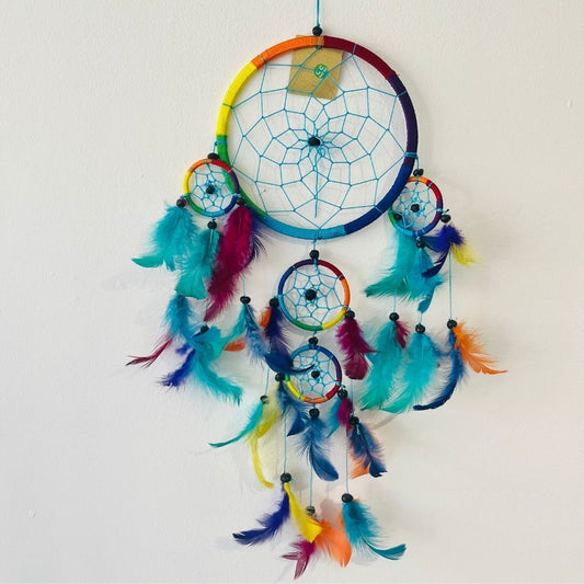 Multicoloured feather dreamcatcher