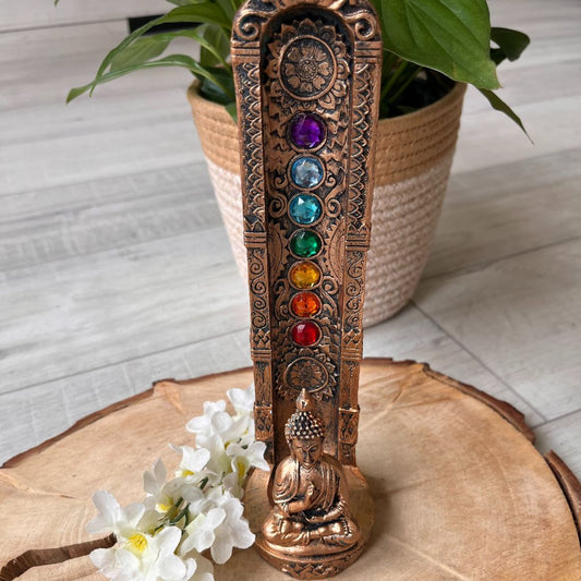 Chakra buddha incense holder