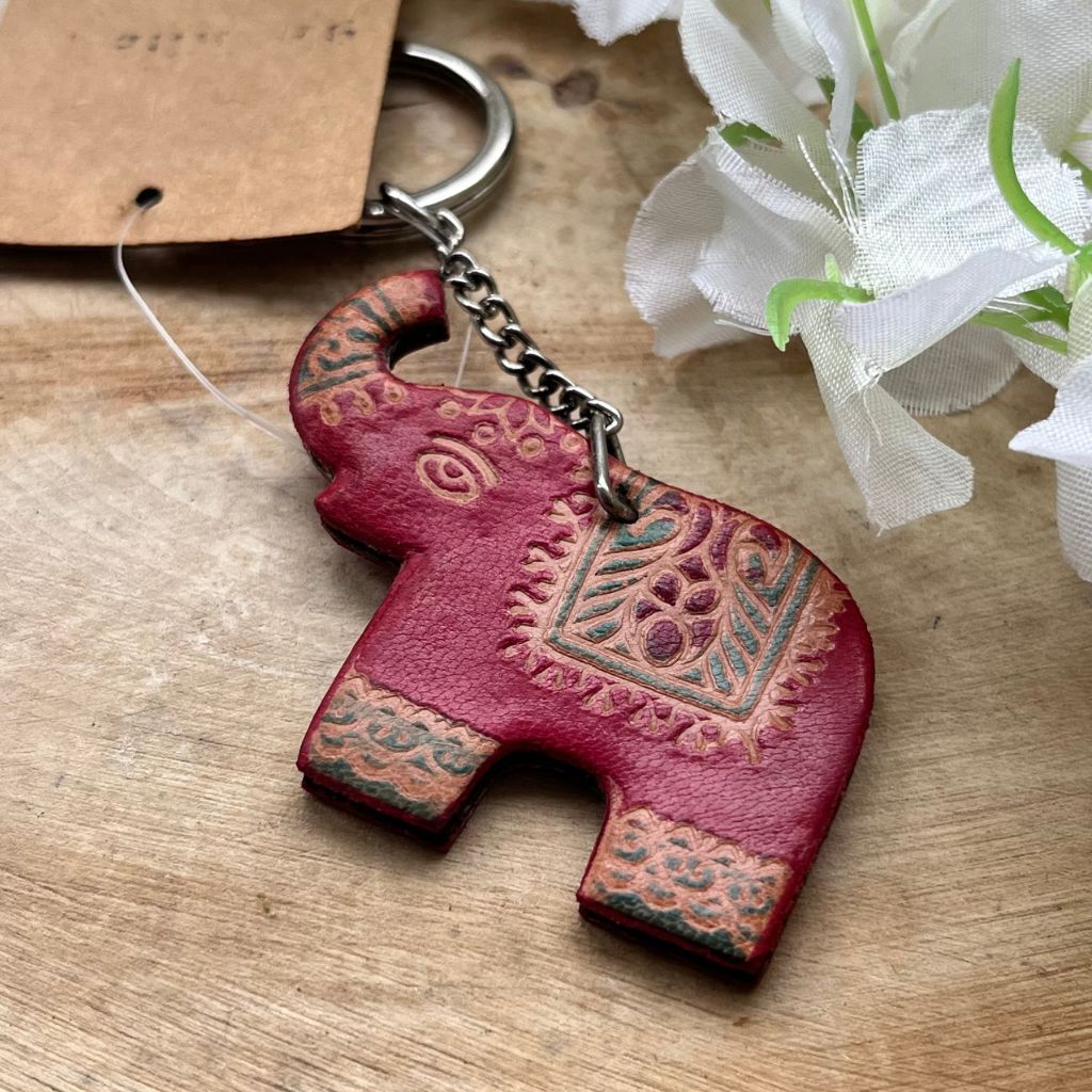 Ethical fairtrade elephant keyring