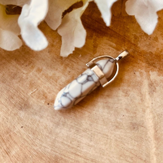 Howlite point pendant