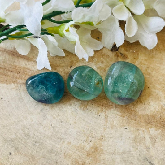 Rainbow flourite tumbled gemstone