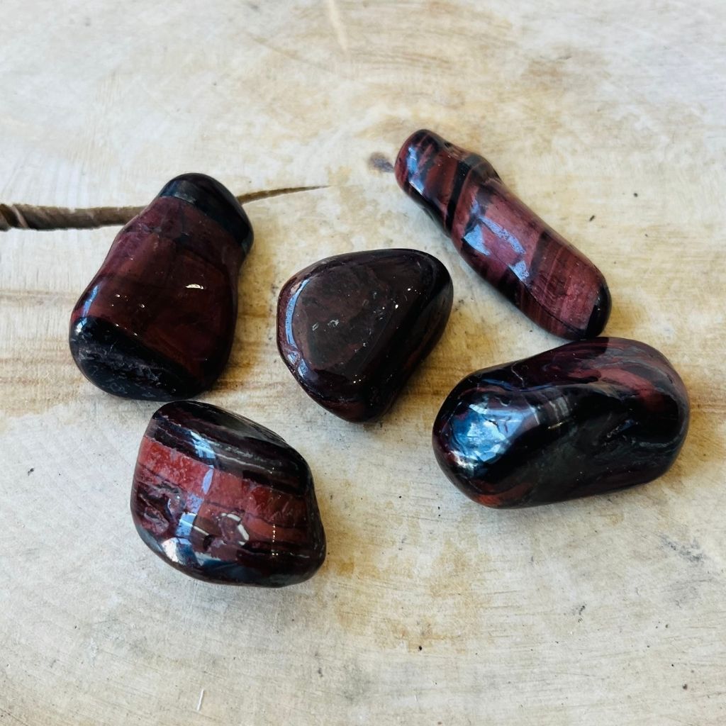 Red tigers eye gemstone