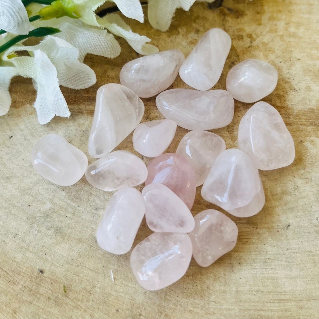 Rose quartz polished gemstone crystal