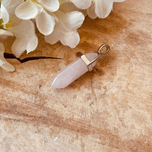 Rose quartz pointed pendant