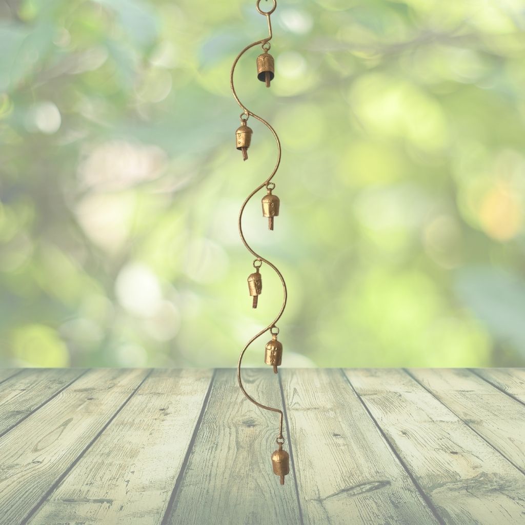 Recycled Brass Hanging Windchime Lotus