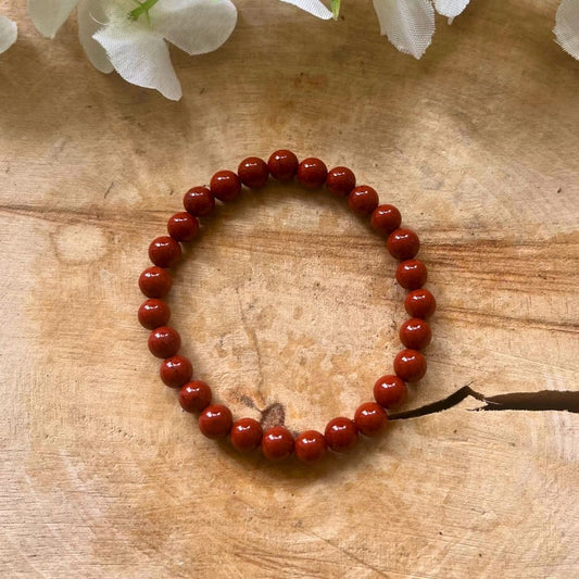 Red Jasper Bead Gemstone Bracelet